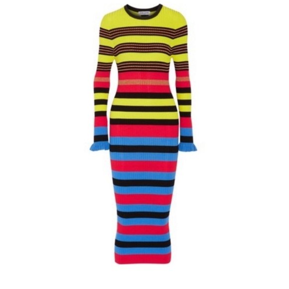 Opening Cermony Rib Knit Primary Color Metallic Dress - Picture 7 of 10
